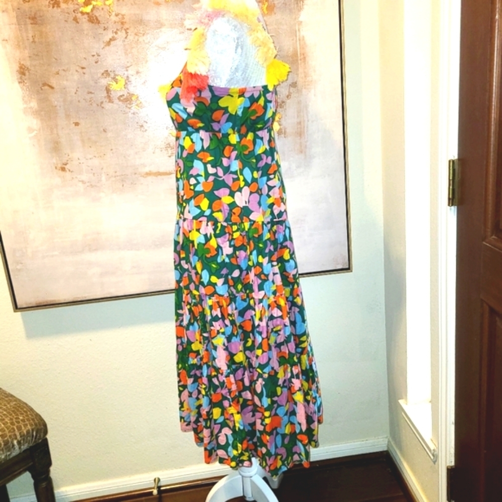 J. Crew Multi Colored Midi Dress Size XS - Picture 4 of 9